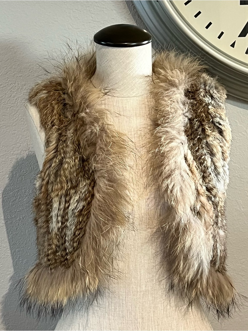 Stella & Jamie Brown and Cream Fur Vest